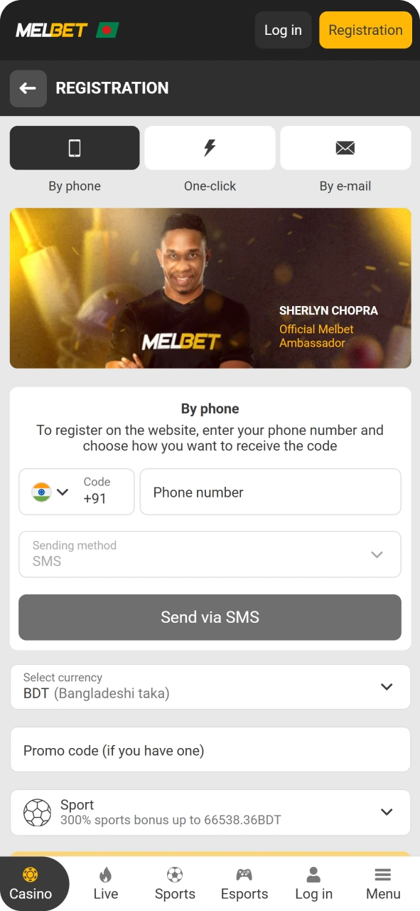 Register at Melbet in few steps and start betting right away.
